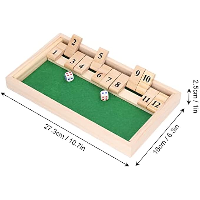 rayihni DICE BOARD GAME, 12PCS NUMBER TILES WOODEN FLIP GAME WITH PUNISHMENT TEXT, PORTABLE PARTY TOY, FOR BARS KTV TEA HOUSE - Image 3